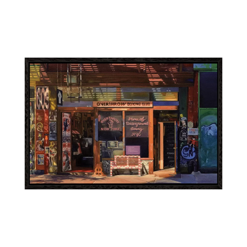 Overthrow Boxing Club by Nick Savides - Painting on Canvas, 101.6 cm H x 66.04 cm W, Black Framed