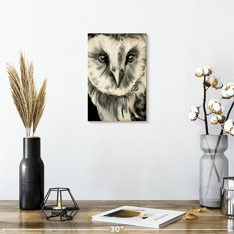 Brampt Charcoal Owl II, 12" H x 8" W