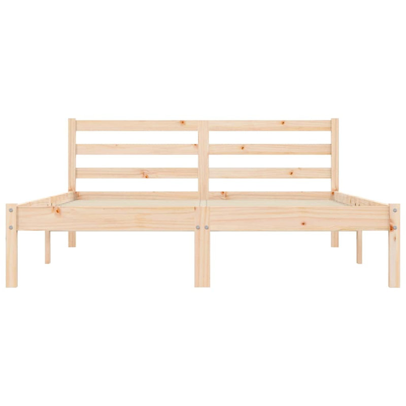Bed Frame Natural 76.97 x 56.10 x 27.36 in Solid Pine Wood Platform Bed Frame, Full