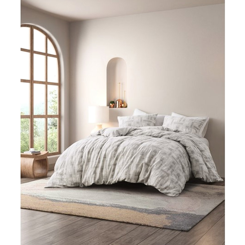 Couette en coton pour très grand / très grand lit - 100% avec attaches intérieures et fermeture à bouton tactile envoûtante