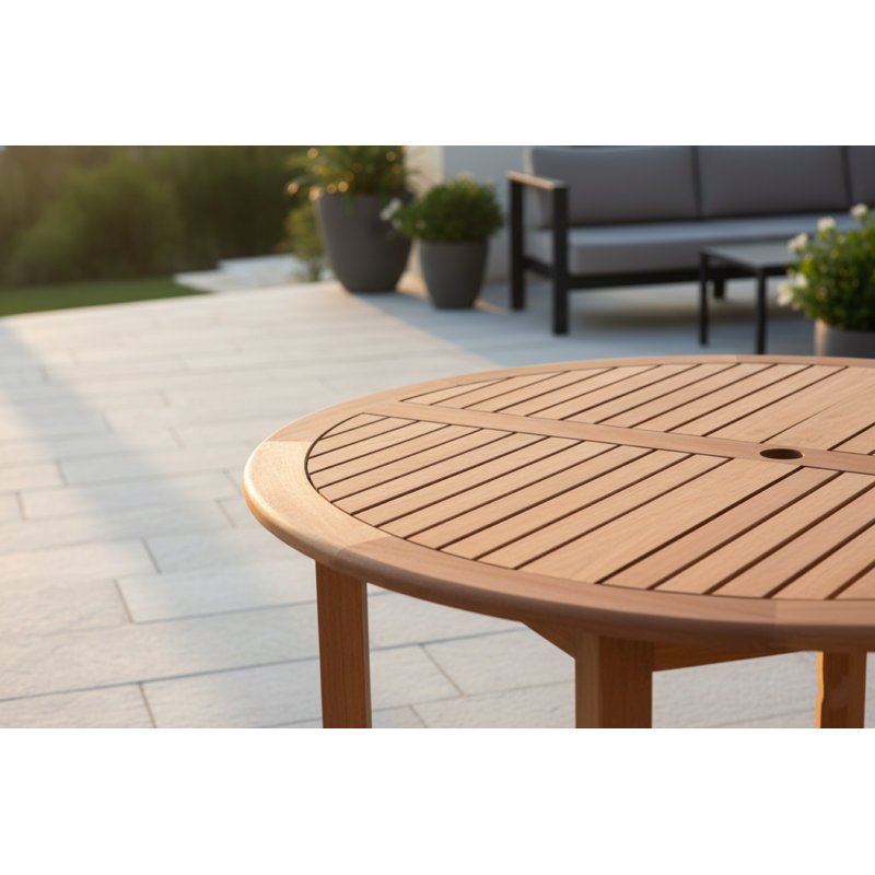 Dugas 5Pc Outdoor Patio FSC Wood Dining Set, Yellow