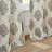 Sofia Flower Block Bouquet Linen Textured Window Curtain Panels Clay/Teal Pair 37x84