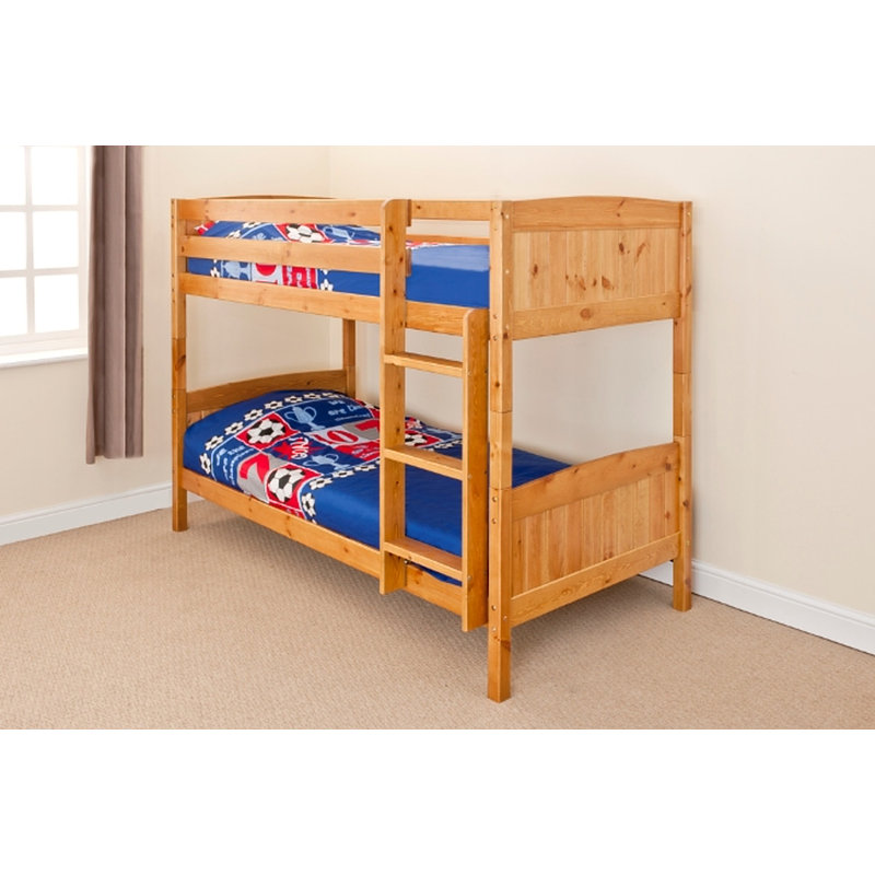 Isabela Single (3') Bunk Bed with Built-in Ladder Included, Caramel, 147cm H X 97cm W X 198cm L