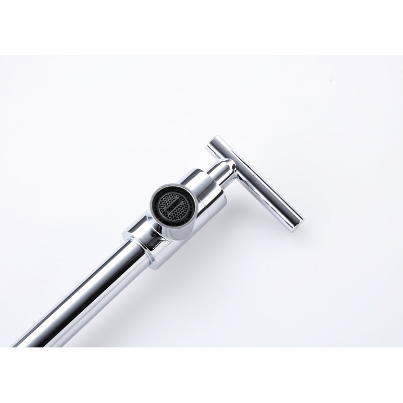 Kitchen Pot Filler Faucet, Wall Mount With Folding Arm, 360 Rotatable, Brass, , Double Handles To Optimize Water Usage, Corrosion Coating Spin, Surface, For Hassle- Operation, Finish