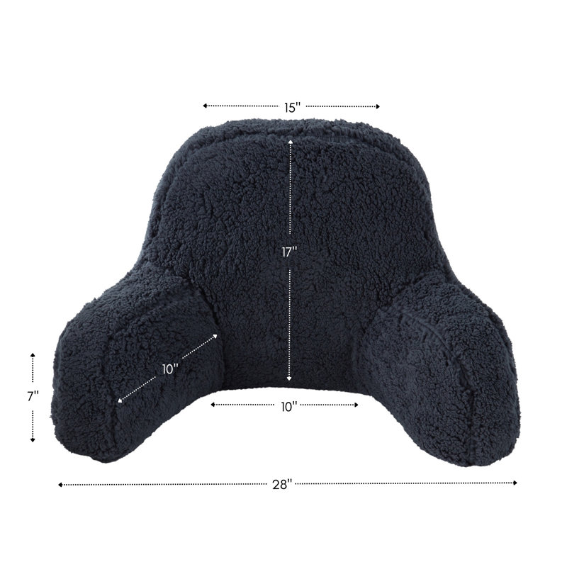Faux Shearling Bed Rest Pillow, Blue