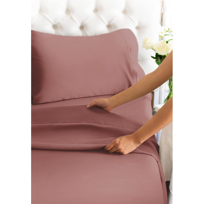 Clay Queen Size Ultra Soft Microfiber 4 Piece Bed Sheet Set