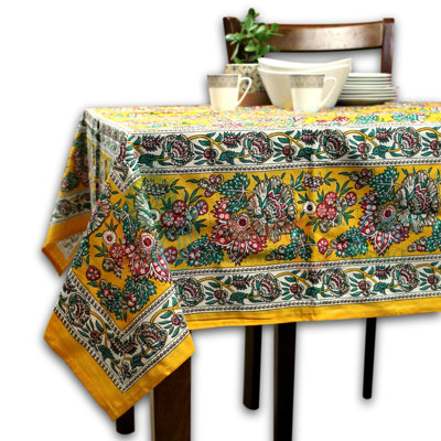 Griner Floral 100% Cotton Tablecloth