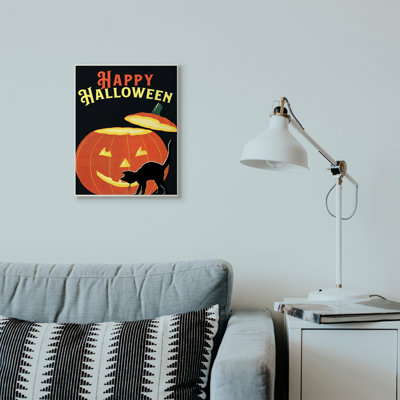 « happy halloween citrouille chat black orange design » par le samedi soir, reproduction d’impression sur image