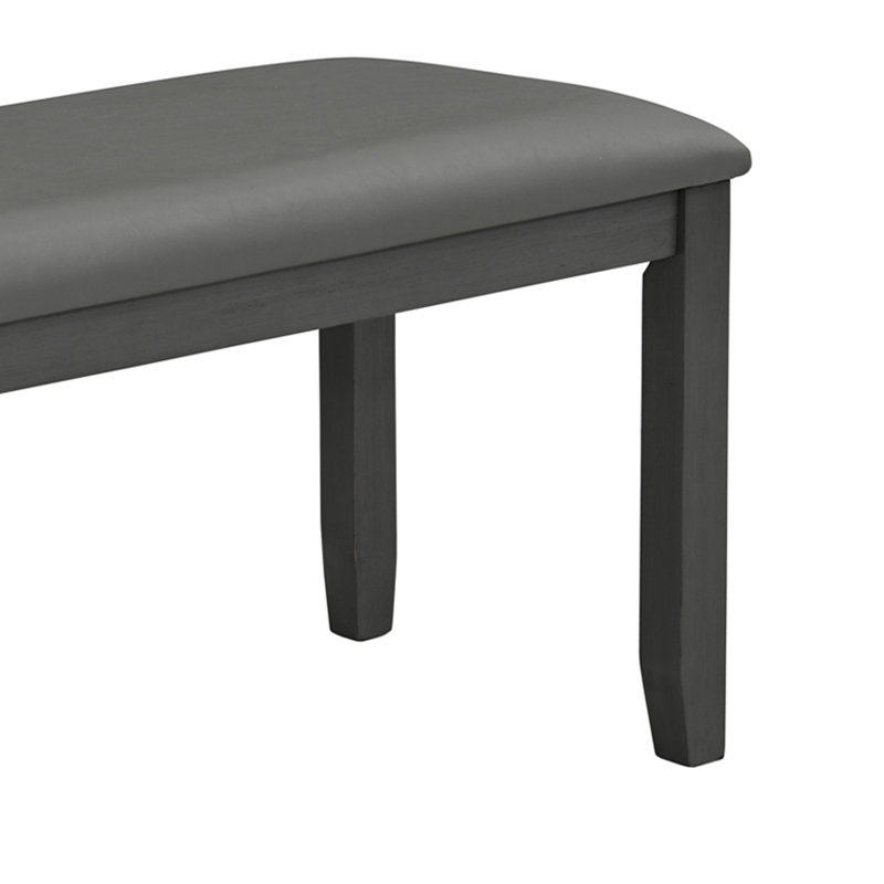 Ensemble de table de salle à manger en bois rustique 6 pièces avec 1 banc et 4 chaises Farmhouse, Gris, Gris