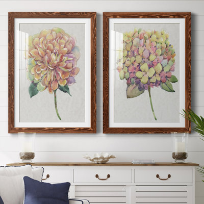 Multicolore floral I Premium encadré mat - prêt à accrocher