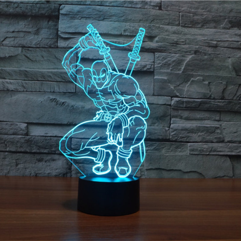 Hero Deadpool Illusion LED Lamp, 3D Light Experience