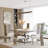 Collina Rectangular Faux Marble Top with Stainless Steel Base Dining Table-1814300674