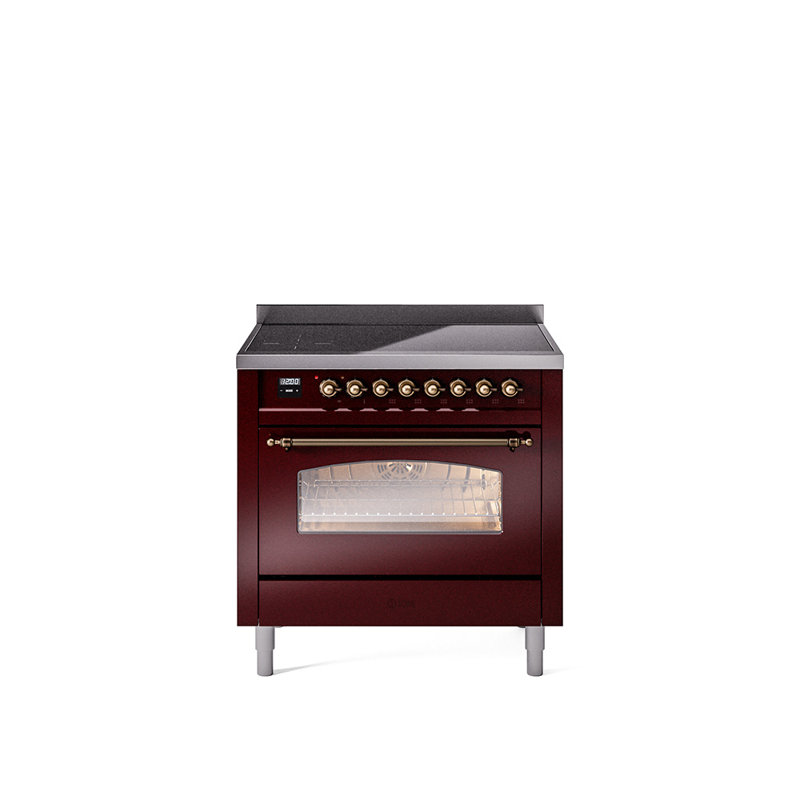 ILVE Nostalgie II 36 in Induction Range, Burgundy/Bronze