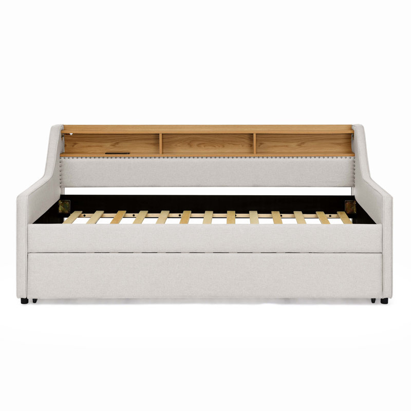 Bahman Upholstered Daybed, Beige