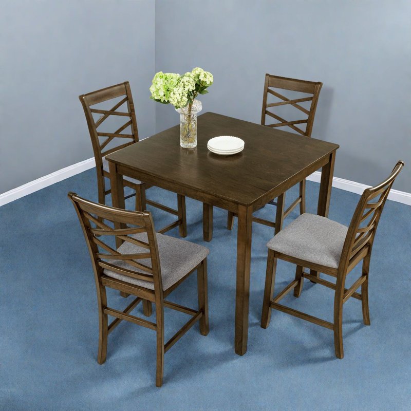Ensemble de table de salle à manger moderne en noyer, bois et bois aggloméré, idéal pour la cuisine et la salle à manger