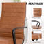 Fauteuil de bureau ergonomique en cuir de polyuréthane et de bureau Amaiia-1338410765