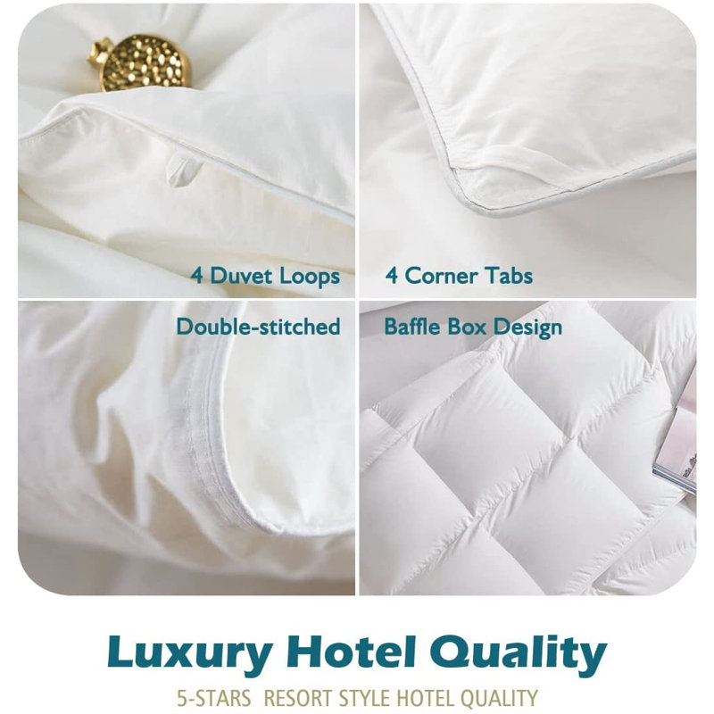  All Season Feather Down Comforter/ Duvet Insert, King Down Comforter