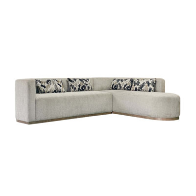 Combinaison luxueuse de canapé et de chaise longue en lin royal avec support à ressorts sinueux, coussins enveloppés de dacron et design élégant