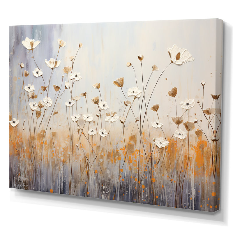 Art mural sur toile Minimalisme Snowdrop Flowers Harmony II, Toile tendue, H 34 po x l 44 po x P 1,5 po