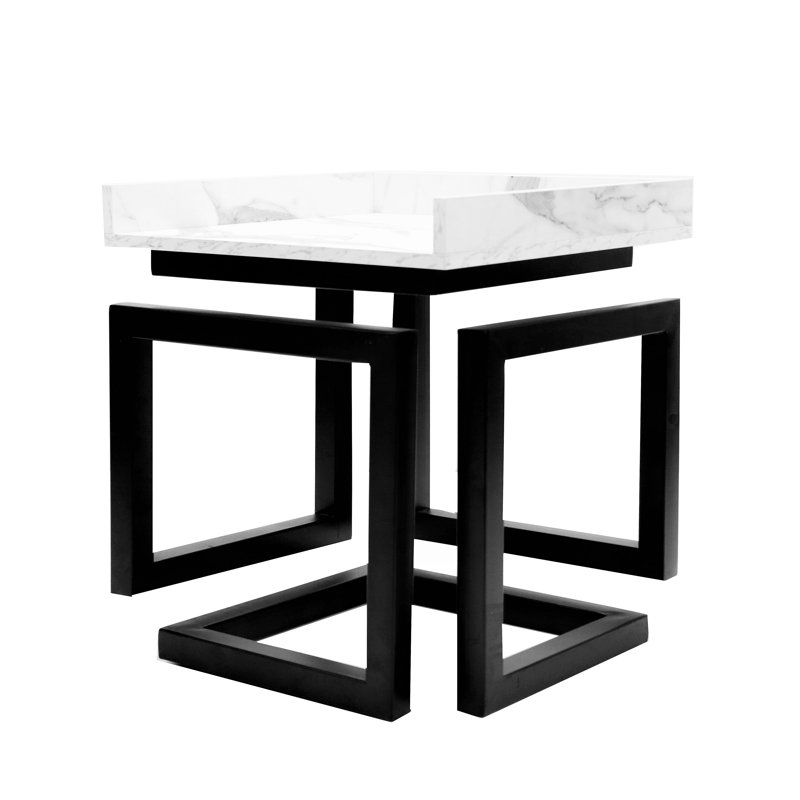 50 cm W Bedside Table, White
