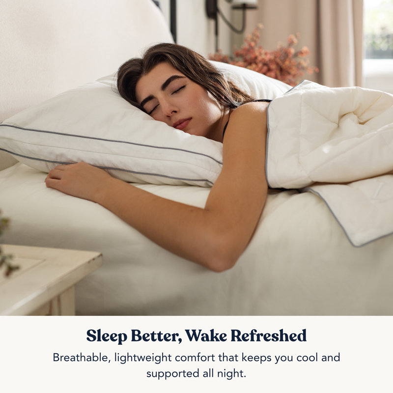Delara 3-in-1 Adjustable New Zealand Wool Pillow - GOTS Certified Organic Cotton Shell, 200 GSM Wool Quilted Cover, Baffle Box, Side/Back/Stomach Sleepers, Spine-Alignment Friendly - Queen 20"×30"