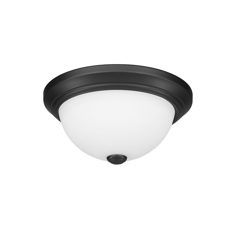 Andrew-Joseph Glass Flush Mount, Matte Black