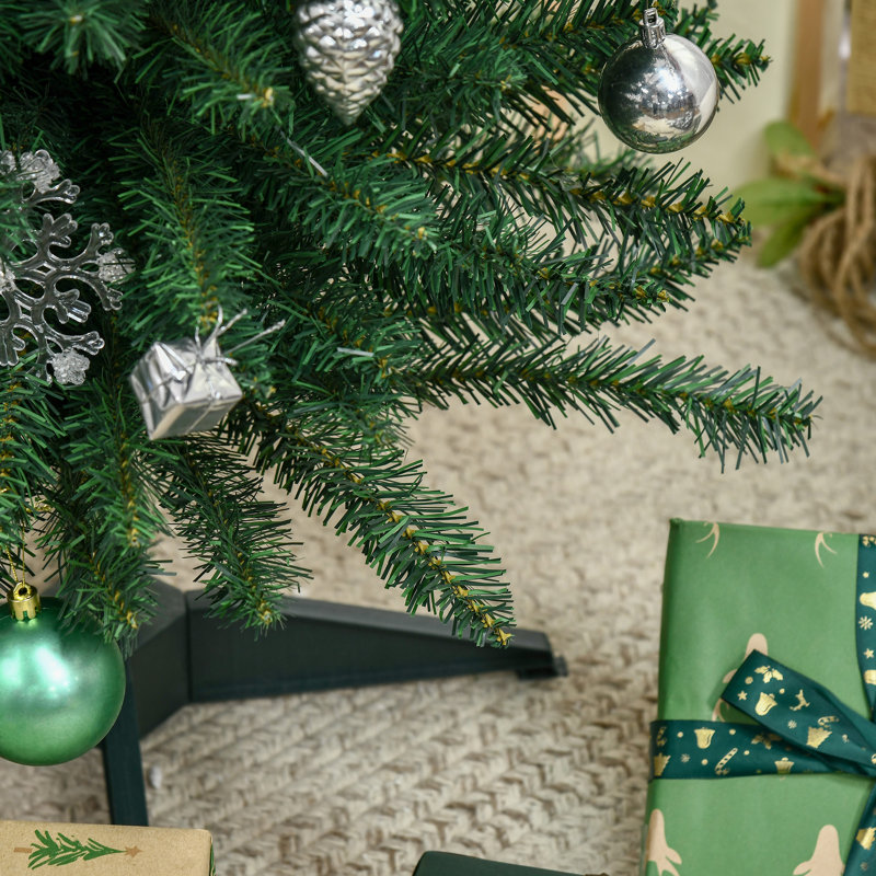 Sapin de Noël artificiel élancé de 2,13 m (7 pi) de hauteur, non illuminé, avec branches réalistes et 865 pointes, vert, 5'