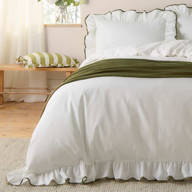 Blousey 100% Cotton Standard Pillow Case, Green