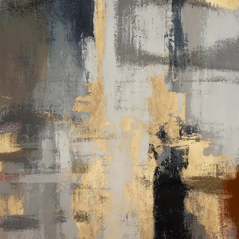 Murale abstraite neutre doré, L 192 po x l 108 po