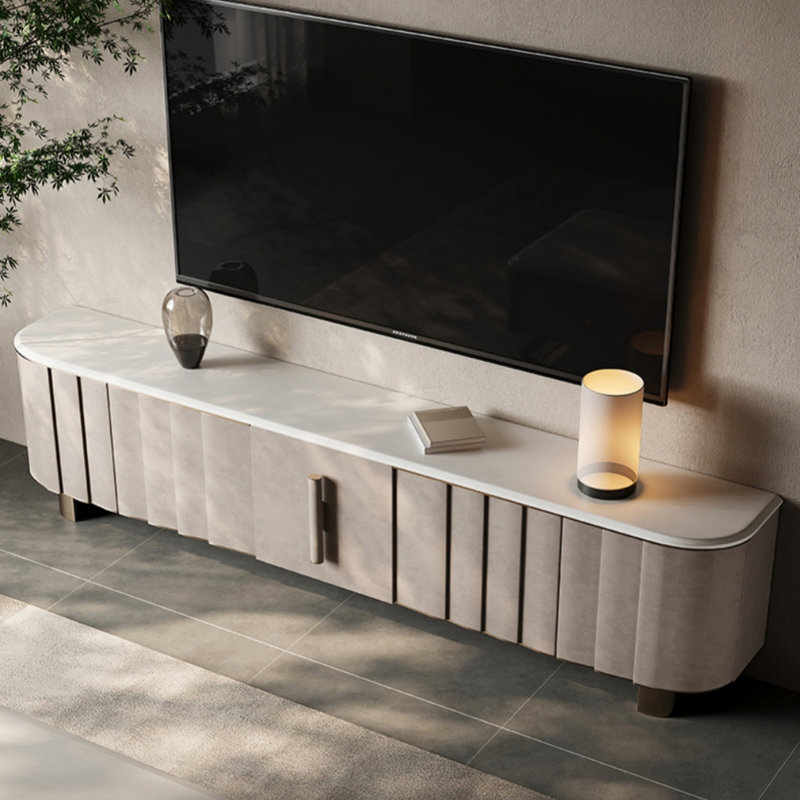 Meuble télé simple et léger, Gris / Blanc