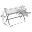 Kol Glass Top Metal Base Writing Desk