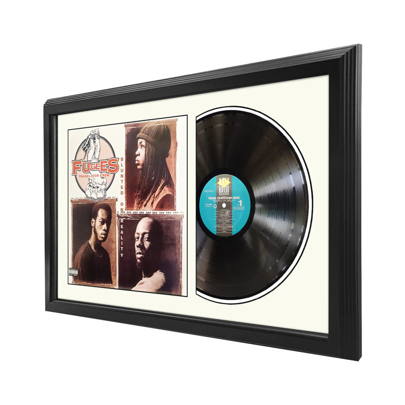 Fugees «Blunted on Reality», disque encadré avec passe-partout blanc, Blanc