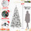 Arbre de Noël recouvert de neige 6 pi, 752 pointes, branches, structure à charnières, support en métal, ajout festif à tout événement