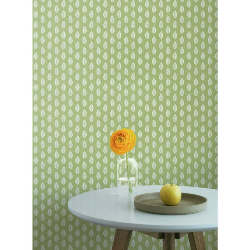 Rouleau de papier peint à motif de feuilles L 2,25 pi x l 27 po, Vert