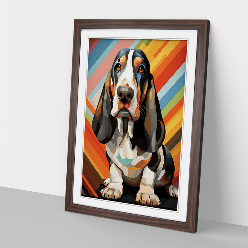 Single Picture Frame Wall Art, 64cm H x 46cm W, Walnut Framed