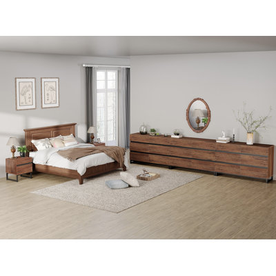 5-Piece Modern Bedroom Furniture Set, 142-Inch Dresser With 18 Drawers And 2 Nightstands With 2 Drawers, Bedroom Set Of 5