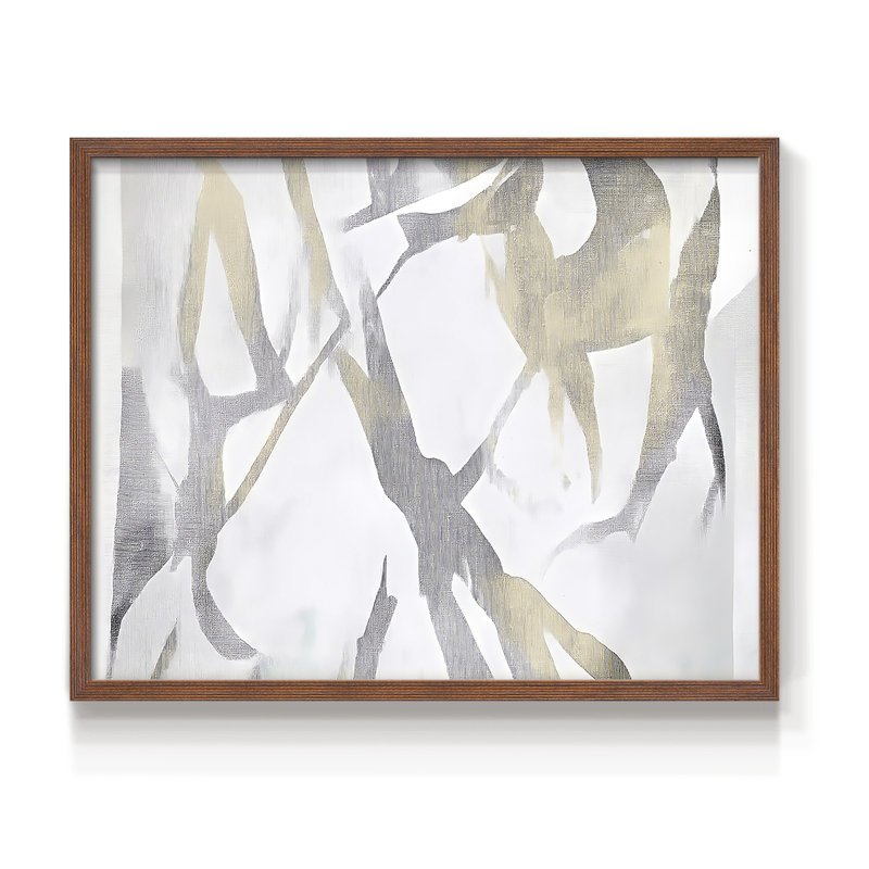 Abstrait, série Lxxxi, reproduction encadrée, H 8 po x l 10 po, Noyer