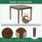 5 Piece Dining Table Set with four cross back stools