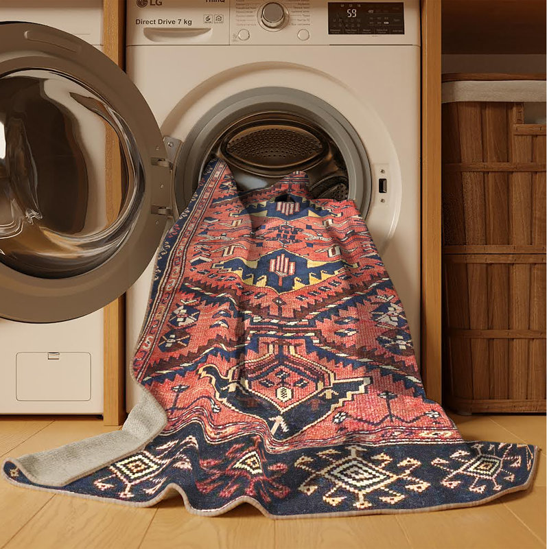Tapis traditionnel 100% lavable à la machine 4241, Rectangle 2 pi x 4 pi