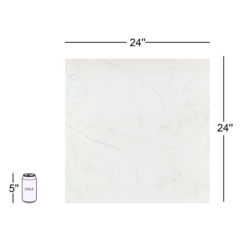 Sterlina II Asphalt 24 in. x 24 in. Matte Porcelain Floor and Wall Tile (15.5 sq. ft./Case), White