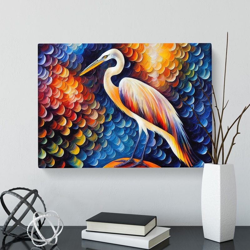 Heron Bird Abstract Vol.2 - Wrapped Canvas, 35cm H x 50cm W x 3cm D