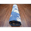 Tapis bleu en laine noué à la main 10 pi x 13 pi 9 po Angora