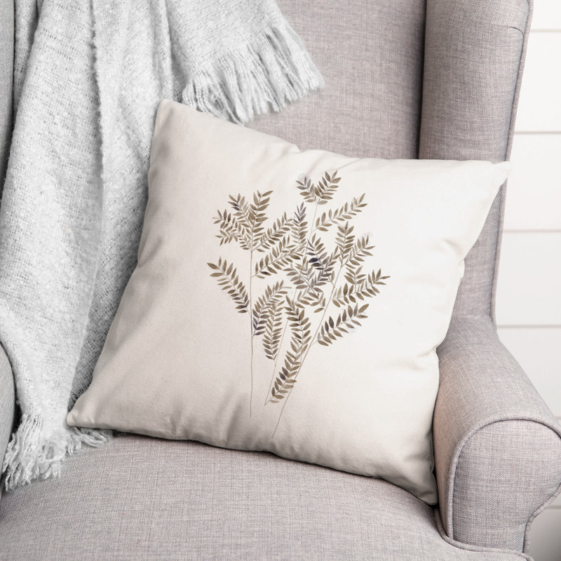 Floral Spun Polyester Throw Pillow