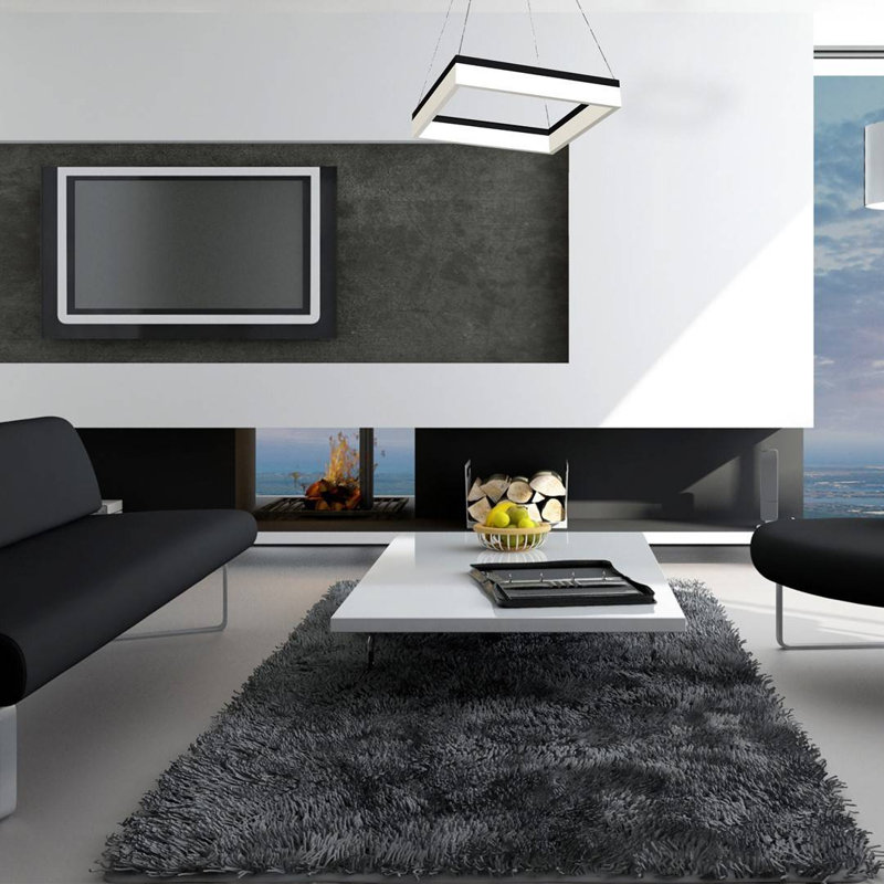 Castara 1 - Light Black LED Square/Rectangle Pendant