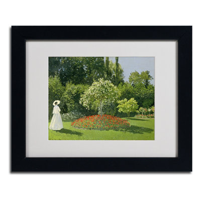 "Jeanne Marie Lecadre in the Garden" par Claude Monet, reproduction d'art encadrée