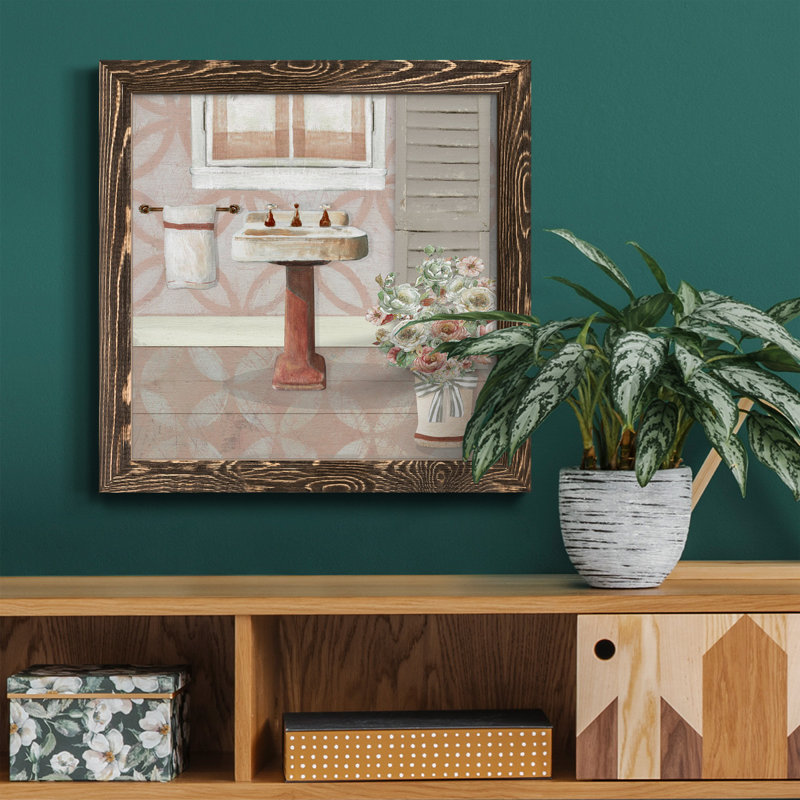 «Bless This Home Greenery», reproduction carrée sur toile, H 20 po x l 20 po x P 1,5 po, Cadre noyer