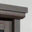 Huche avec portes en verre, finition brune