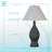 Cerulean Elegance Ceramic Table Lamp - Blue Grey - Set of 2