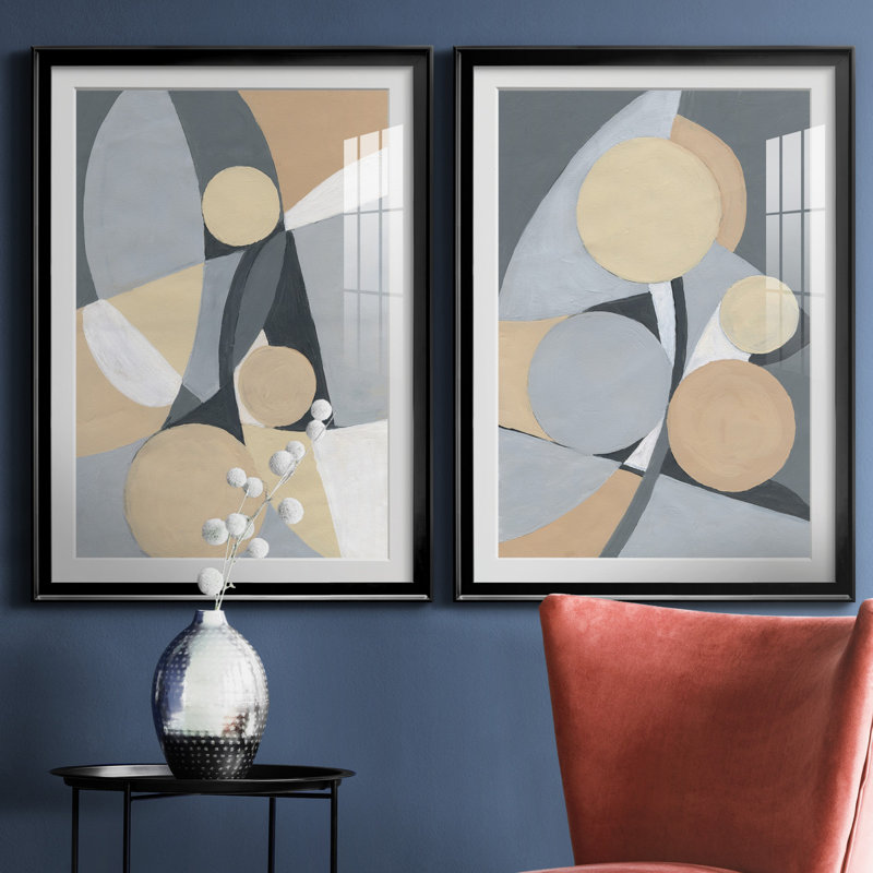 Millenium I - ensemble de 2 reproductions d'art, Blanc, H 31,5 po x l 47 po x P 1,5 po, H 26,5 po x l 73 po x P 1,5 po
