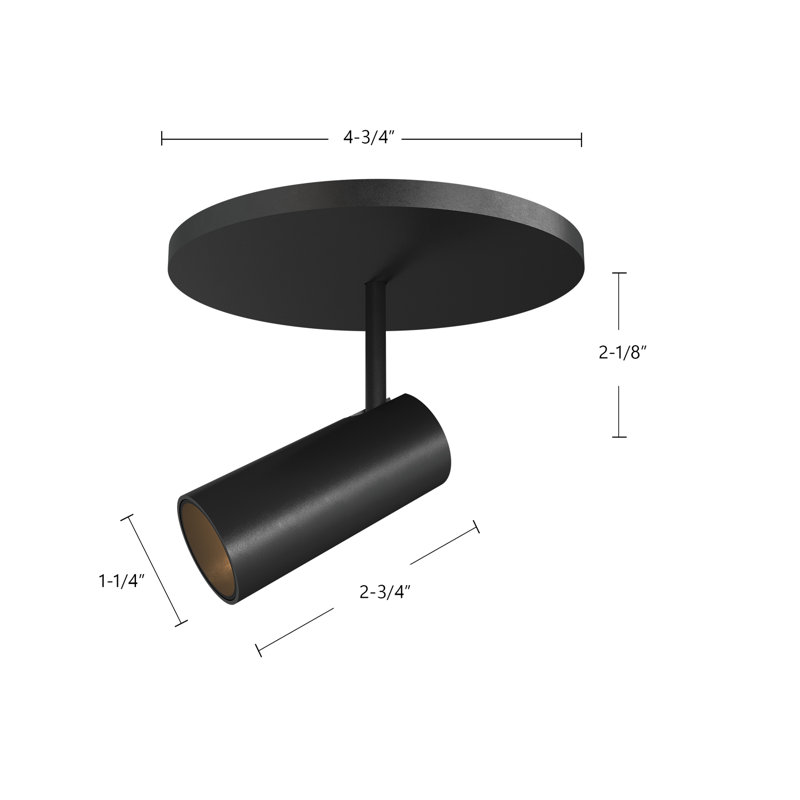 1 - Light LED Spotlight, Black, 3.75" H x 2.38" W